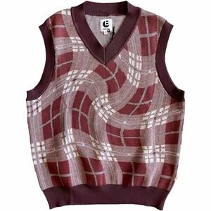 Brigade - Warped Tartan Knit Vest Size M